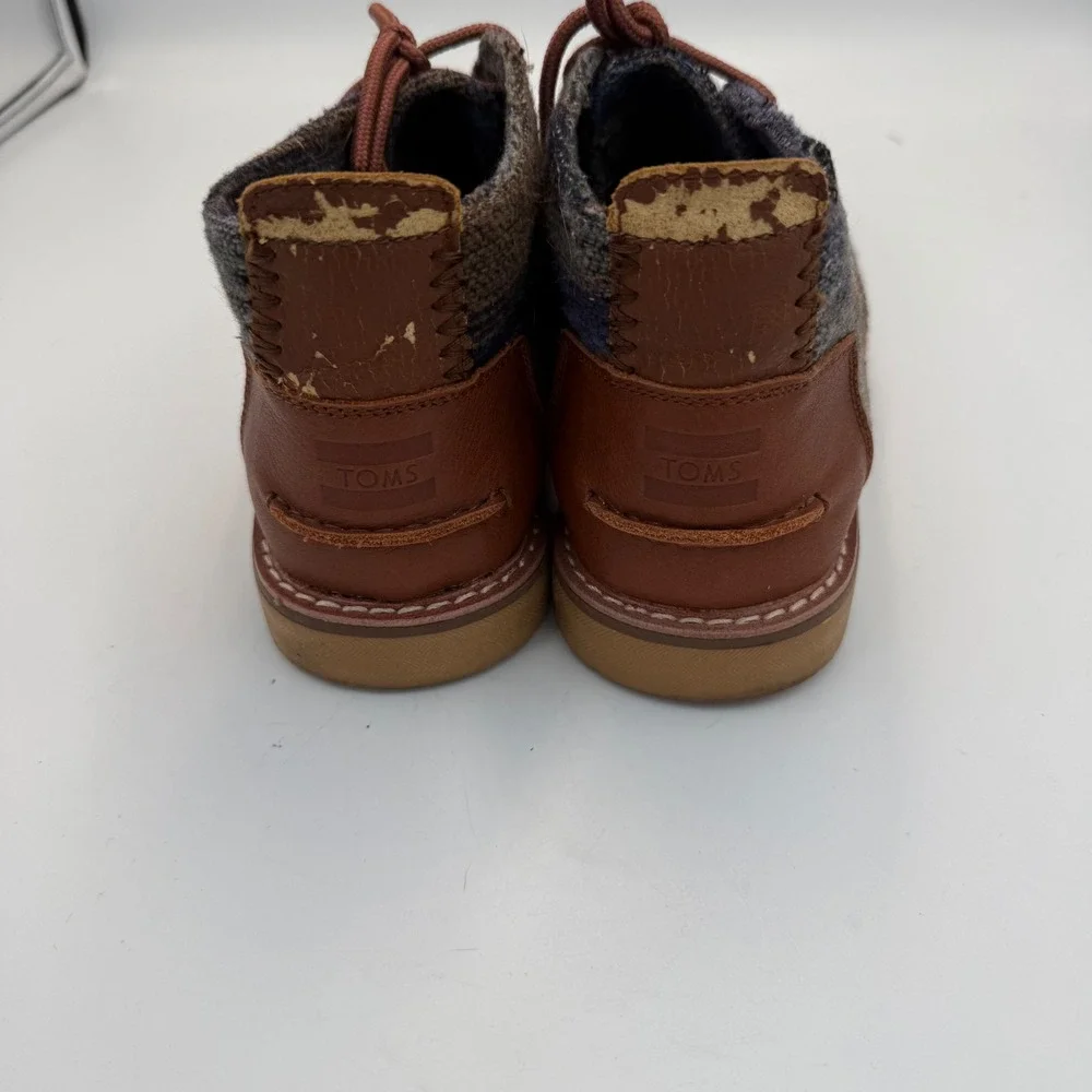 TOMS Mens Chukka Boots Woven Textile Southwestern Blue Brown Size 7 M7